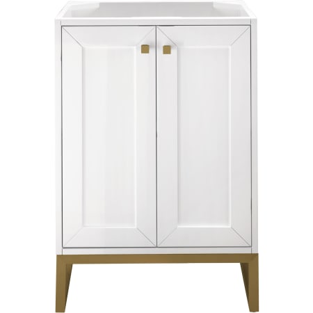 A large image of the James Martin Vanities E303-V24-RGD Glossy White