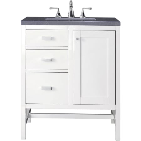 A large image of the James Martin Vanities E444-V30-3CSP Glossy White