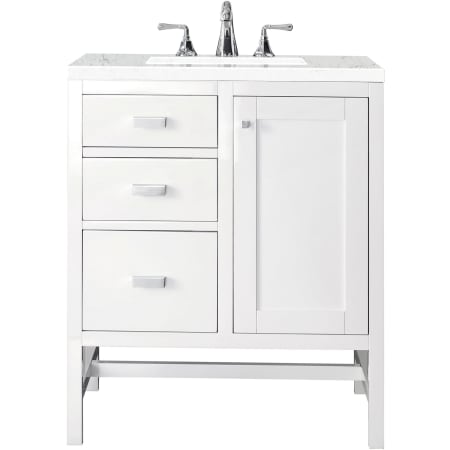 A large image of the James Martin Vanities E444-V30-3EJP Glossy White