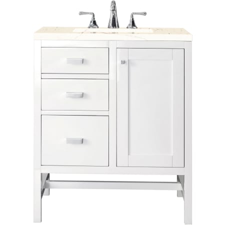 A large image of the James Martin Vanities E444-V30-3EMR Glossy White