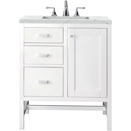 A large image of the James Martin Vanities E444-V30-3ENC Glossy White