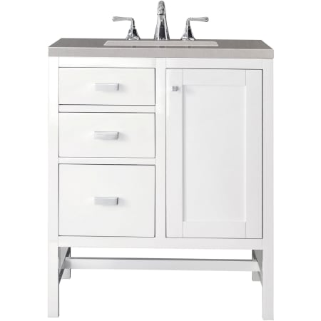 A large image of the James Martin Vanities E444-V30-3GEX Glossy White