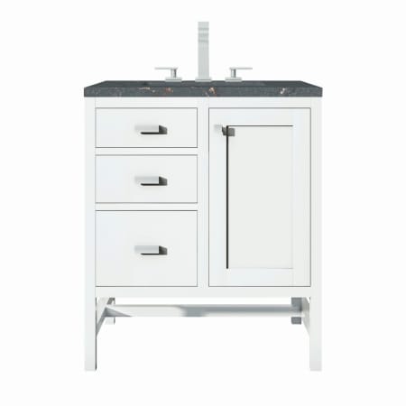 A large image of the James Martin Vanities E444-V30-3PBL Glossy White