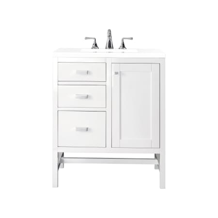 A large image of the James Martin Vanities E444-V30-3WZ Glossy White