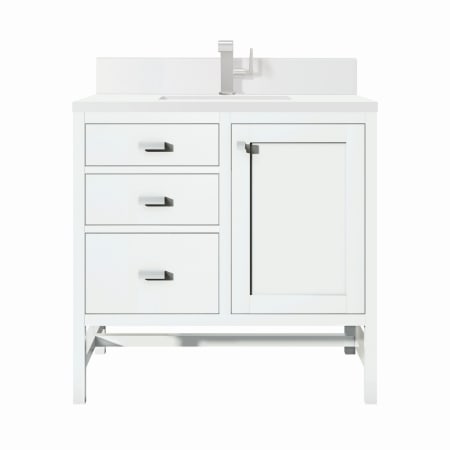 A large image of the James Martin Vanities E444-V36-1WZ Glossy White