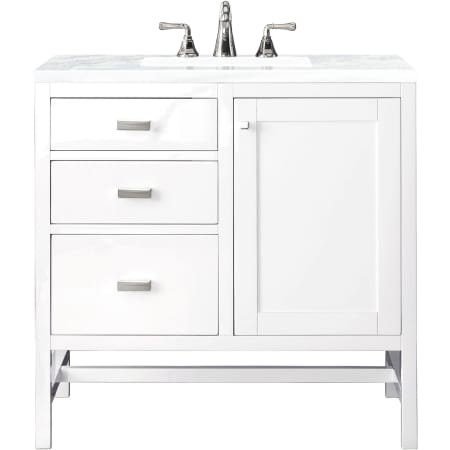 A large image of the James Martin Vanities E444-V36-3AF Glossy White