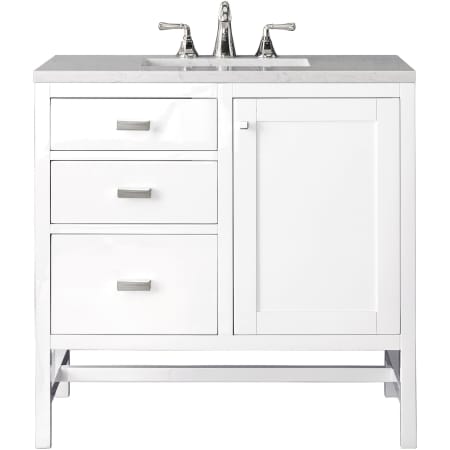 A large image of the James Martin Vanities E444-V36-3EJP Glossy White