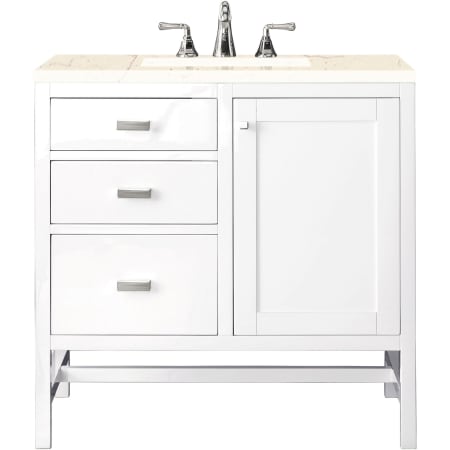 A large image of the James Martin Vanities E444-V36-3EMR Glossy White