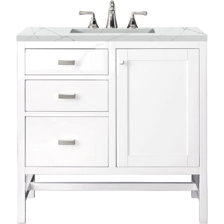 A large image of the James Martin Vanities E444-V36-3ENC Glossy White