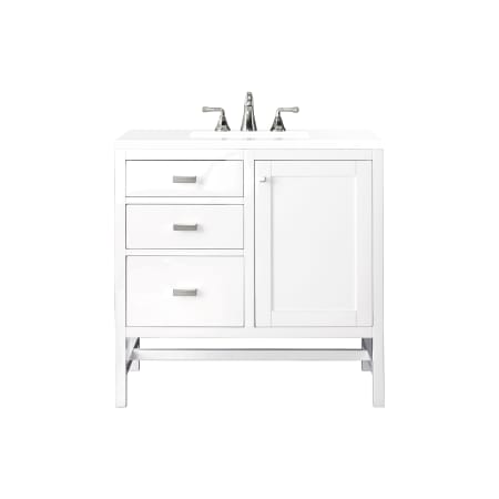 A large image of the James Martin Vanities E444-V36-3WZ Glossy White