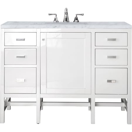 A large image of the James Martin Vanities E444-V48-3CAR Glossy White