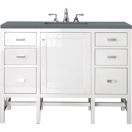 A large image of the James Martin Vanities E444-V48-3CBL Glossy White