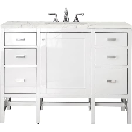 A large image of the James Martin Vanities E444-V48-3EJP Glossy White