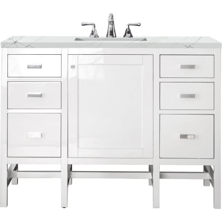 A large image of the James Martin Vanities E444-V48-3ENC Glossy White