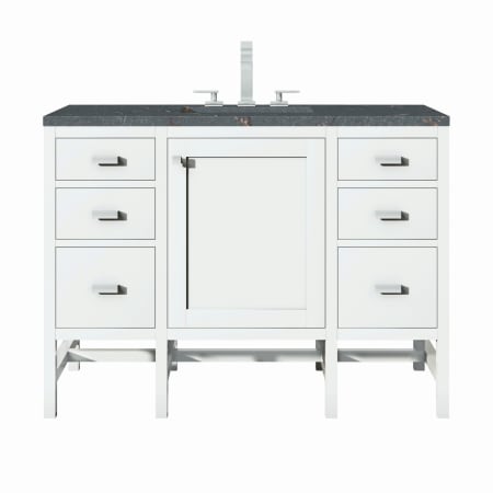 A large image of the James Martin Vanities E444-V48-3PBL Glossy White