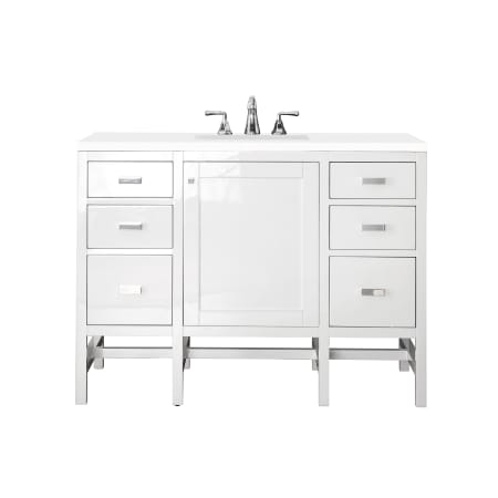 A large image of the James Martin Vanities E444-V48-3WZ Glossy White