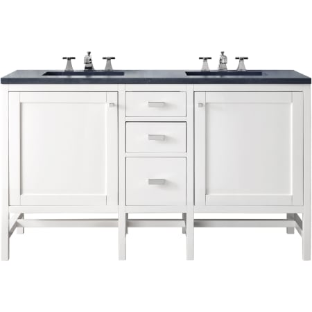 A large image of the James Martin Vanities E444-V60D-3CSP Glossy White