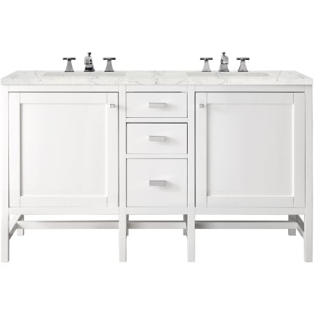 A large image of the James Martin Vanities E444-V60D-3EJP Glossy White