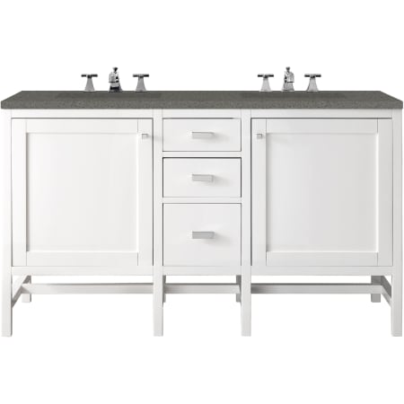 A large image of the James Martin Vanities E444-V60D-3GEX Glossy White