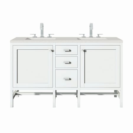 A large image of the James Martin Vanities E444-V60D-3LDL Glossy White