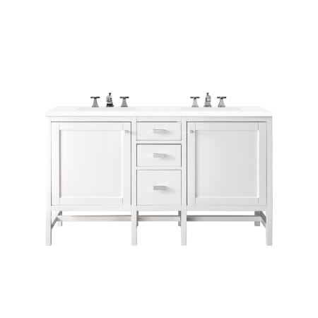A large image of the James Martin Vanities E444-V60D-3WZ Glossy White