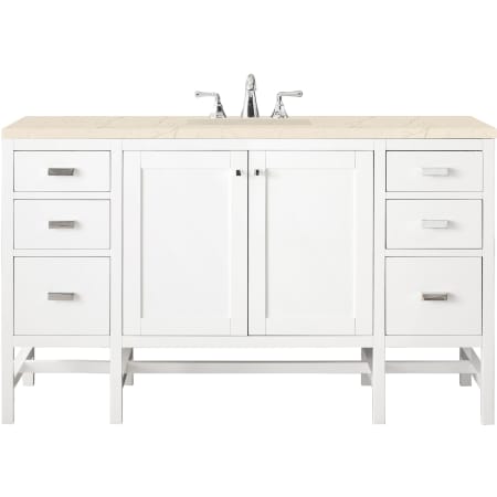 A large image of the James Martin Vanities E444-V60S-3EMR Glossy White