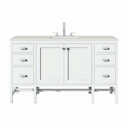 A large image of the James Martin Vanities E444-V60S-3LDL Glossy White