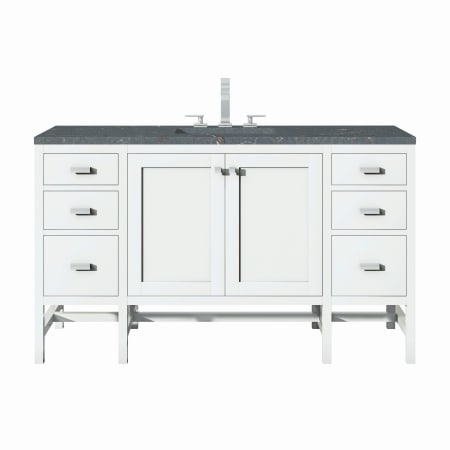 A large image of the James Martin Vanities E444-V60S-3PBL Glossy White