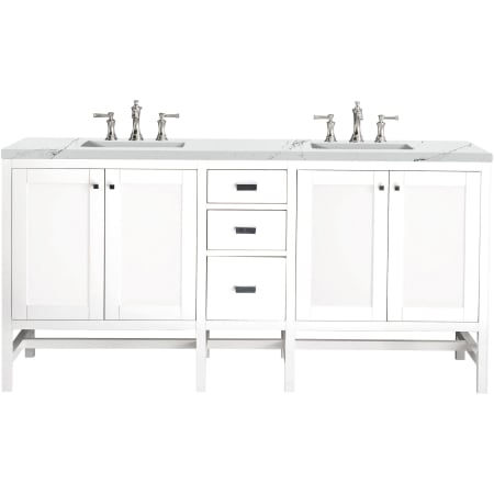 A large image of the James Martin Vanities E444-V72-3ENC Glossy White