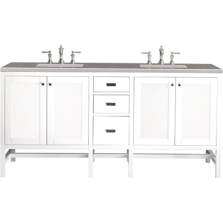 A large image of the James Martin Vanities E444-V72-3GEX Glossy White