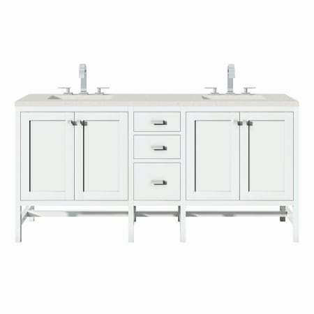 A large image of the James Martin Vanities E444-V72-3LDL Glossy White