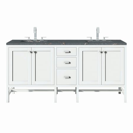 A large image of the James Martin Vanities E444-V72-3PBL Glossy White