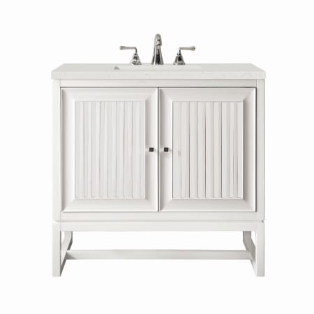 A large image of the James Martin Vanities E645-V30-3LDL Glossy White