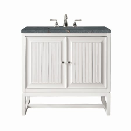A large image of the James Martin Vanities E645-V30-3PBL Glossy White