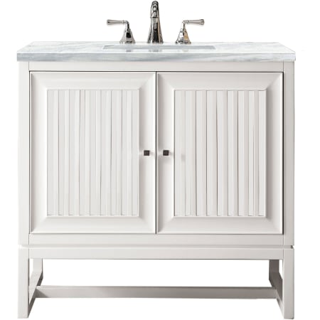 A large image of the James Martin Vanities E645-V36-3AF Glossy White
