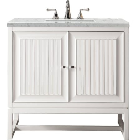 A large image of the James Martin Vanities E645-V36-3EJP Glossy White