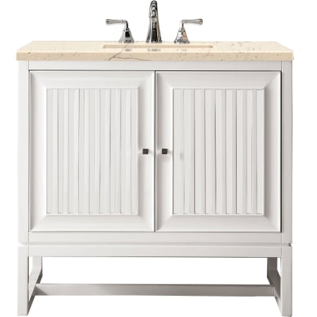 A large image of the James Martin Vanities E645-V36-3EMR Glossy White