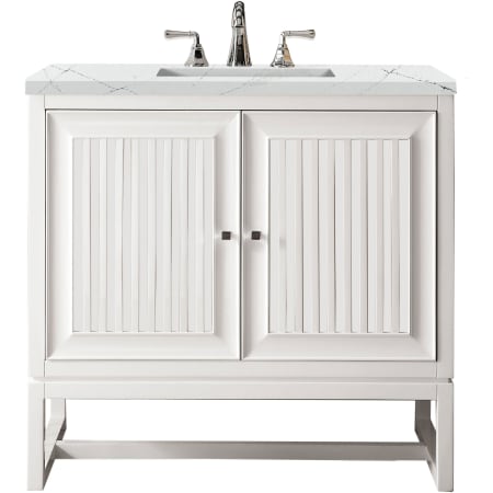 A large image of the James Martin Vanities E645-V36-3ENC Glossy White