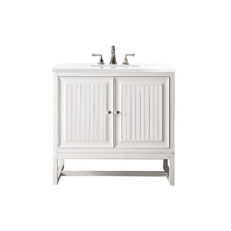 A large image of the James Martin Vanities E645-V36-3WZ Glossy White