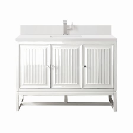 A large image of the James Martin Vanities E645-V48-1WZ Glossy White