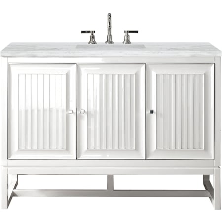 A large image of the James Martin Vanities E645-V48-3AF Glossy White