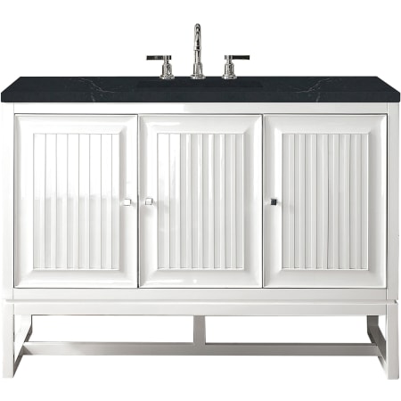A large image of the James Martin Vanities E645-V48-3CSP Glossy White