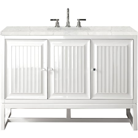A large image of the James Martin Vanities E645-V48-3EJP Glossy White