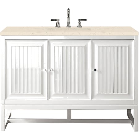 A large image of the James Martin Vanities E645-V48-3EMR Glossy White