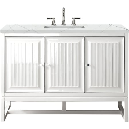 A large image of the James Martin Vanities E645-V48-3ENC Glossy White
