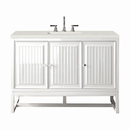 A large image of the James Martin Vanities E645-V48-3LDL Glossy White