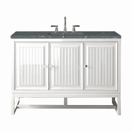 A large image of the James Martin Vanities E645-V48-3PBL Glossy White