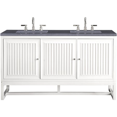 A large image of the James Martin Vanities E645-V60D-3CSP Glossy White