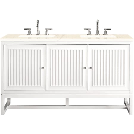 A large image of the James Martin Vanities E645-V60D-3EMR Glossy White
