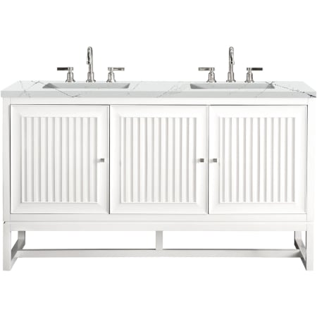 A large image of the James Martin Vanities E645-V60D-3ENC Glossy White
